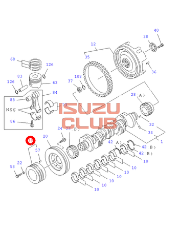 Фотография Шкив коленвала приводных ремней ISUZU FVR34 6HK1 =Isuzu Original= *8976069440*
