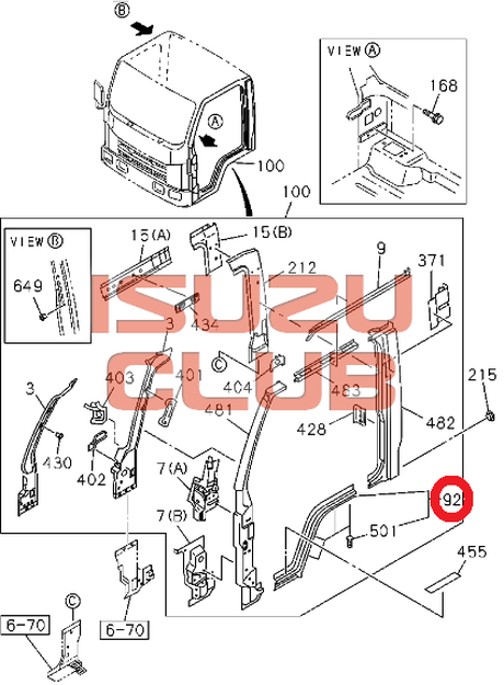 Схема Порог арка колеса правый ISUZU NQR71/NQR75/NKR55 =Isuzu Original= *8978515301*