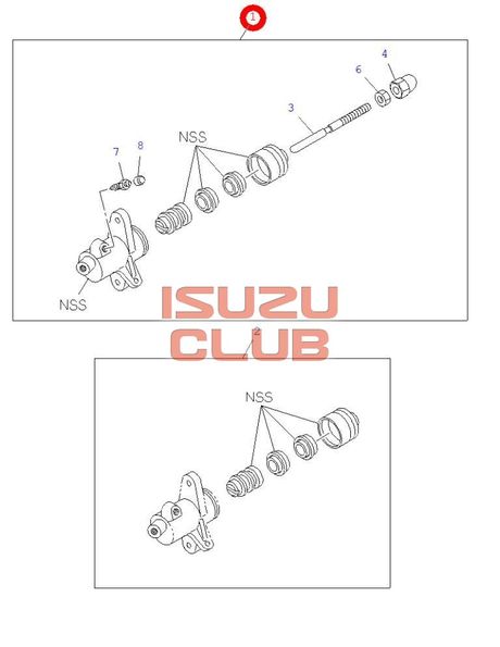 Схема Цилиндр сцепления рабочий ISUZU NQR75/NQR71 =Isuzu Original= *8980047801*