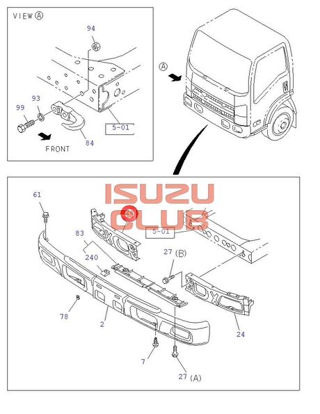 Схема Кронштейн бампера правый ISUZU NMR/NLR85 =Isuzu Original=*8980252114*