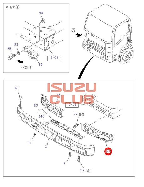 Схема Кронштейн бампера левый ISUZU NMR/NLR85 =Isuzu Original= *8980252124*