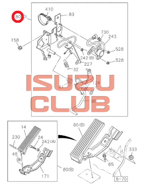 Схема Механизм электронной педали газа ISUZU в сборе =Isuzu Original= *8980321482*