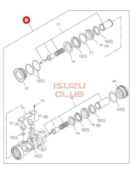 Схема Цилиндр тормозной главный ISUZU NPR75 =Isuzu Original= *8980326031*