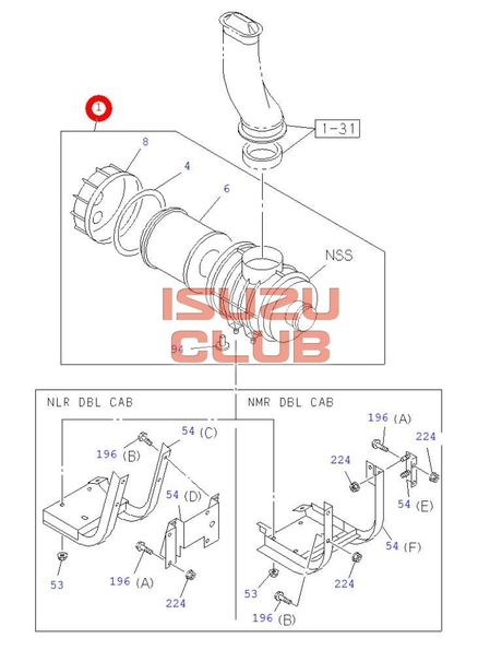 Схема Корпус воздушного фильтра ISUZU NQR90/NPR75/NMR/NLR85 =Isuzu Original= *8980504152*