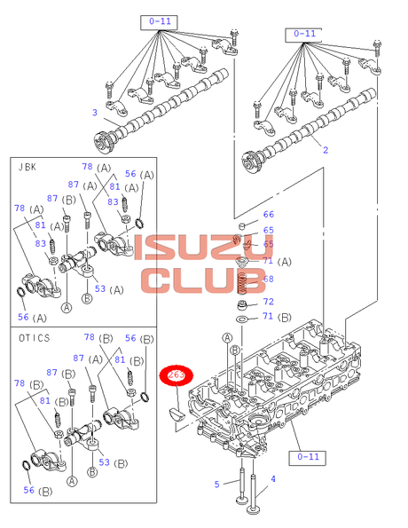 Схема Прокладка ГБЦ (полумесяц) ISUZU NLR/NMR (E3/4) 4JJ1 =Isuzu Original= *8982162690*