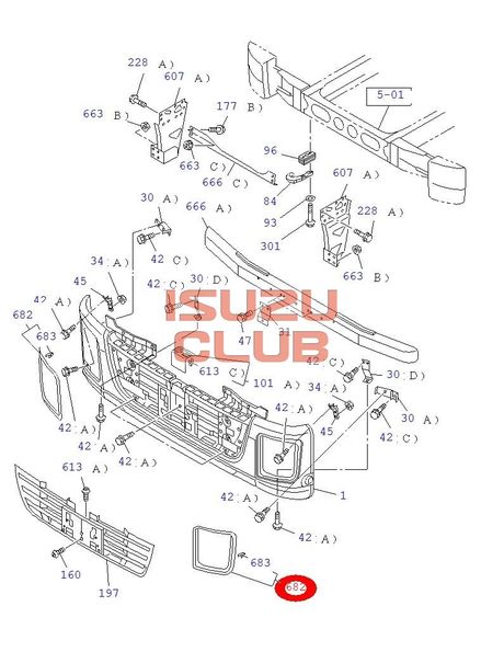 Схема Накладка (рамка) левой фары ISUZU CYZ52 =Isuzu Original= *8981234452*