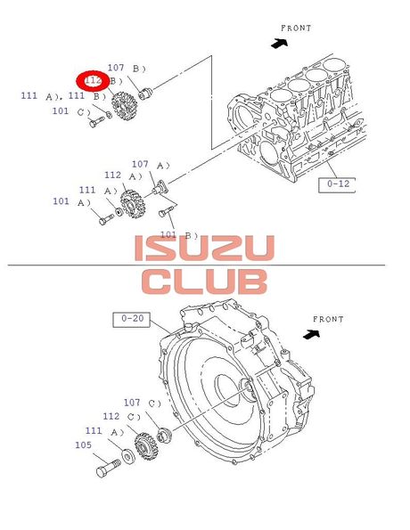 Схема Шестерня ГРМ трехрядная (Z=72-60-30) 6HK1 Е4/Е5 FSR34/FVR34 =Isuzu Original= *8981456471*