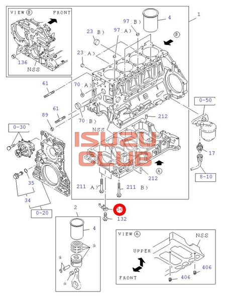 Схема Форсунка масляная охлаждения поршневой ISUZU 4HK1/6НЕ1/6HK1 =Isuzu Original= *8981733420*