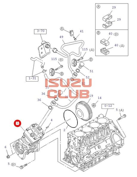 Схема Компрессор воздушной системы NQR90/FSR90 =Isuzu Original= *8982702331*