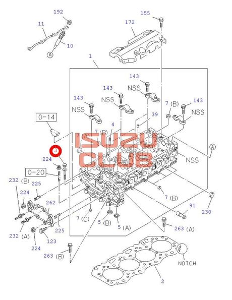 Схема Болт головки блока цилиндров 4JJ1 NMR85/NLR85/Hitachi/JCB =Isuzu Original= *8982010190*