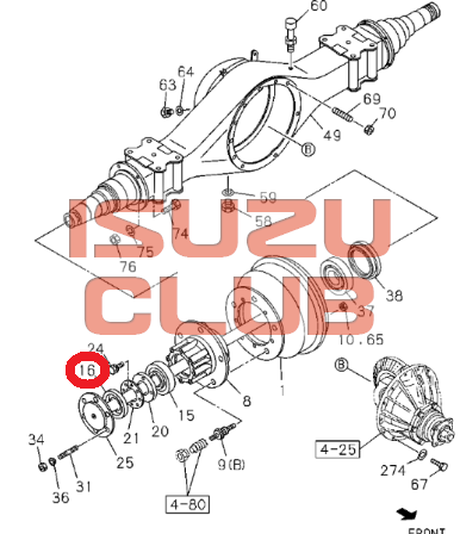 Схема Сальник ступицы задней наружный ISUZU NLR85/NMR85/NKR55 =Isuzu Original= *8982029110*