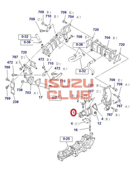 Схема Клапан EGR ISUZU FSR90 =Isuzu Original= *8982191800*