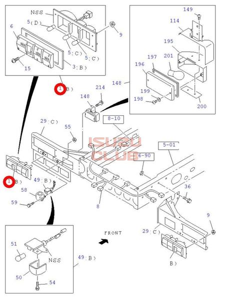 Схема Фонарь задний левый ISUZU FSR90/FVR34 =Isuzu Original= *8982236160*