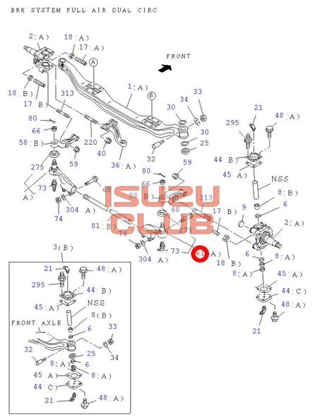 Схема Наконечник рулевой поперечной тяги правый FVR34/CYZ52 =Isuzu Original= *8982281060*