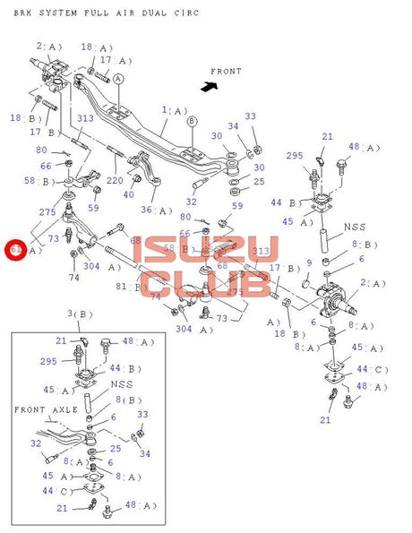 Схема Наконечник рулевой поперечной тяги левый FVR34/CYZ52 =Isuzu Original= *8982281070*