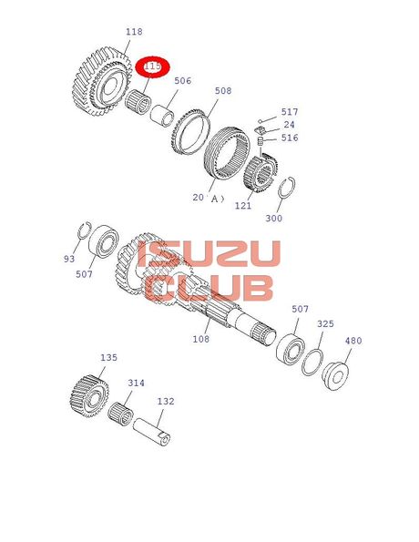 Схема Подшипник шестерни 6-ой передачи КПП MZZ6U/F/MYY6S =Isuzu Original= *8982860840*