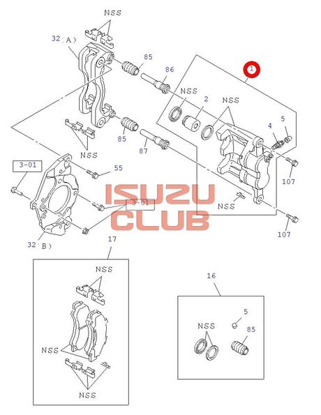 Схема Суппорт передний правый ISUZU NLR85 =Isuzu Original= *8983034590*
