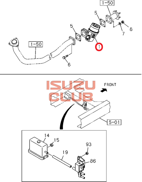 Схема Горный тормоз в сборе ISUZU NQR71/75 =Isuzu Original= *8980566740*