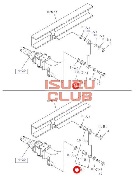 Схема Амортизатор задний левый/правый ISUZU NQR90 =Isuzu Original= *8983439840*