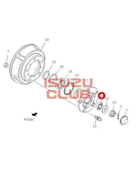 Схема Подшипник передней ступицы внешний ISUZU N-серия =Isuzu Original= *9000931720*