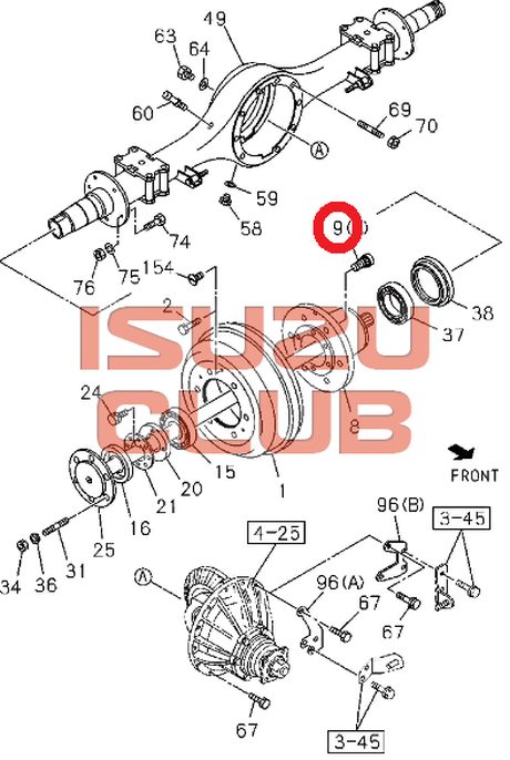 Схема Шпилька колесная задняя левая ISUZU NLR85 =Isuzu Original= *9423326055*
